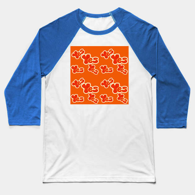 Yes Pattern Baseball T-Shirt by Ninadventurous